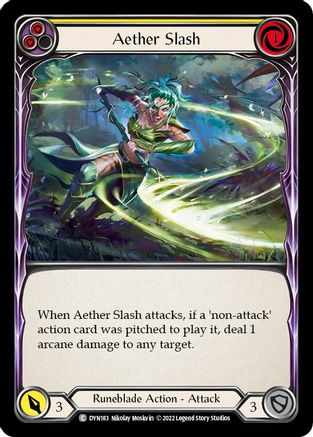 Aether Slash (Yellow) [DYN183] (Dynasty)  Rainbow Foil-1