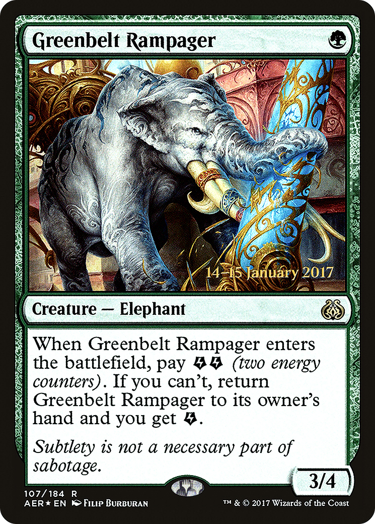 Greenbelt Rampager [Aether Revolt Prerelease Promos]-1