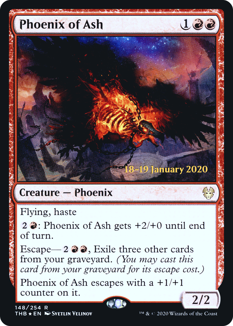 Phoenix of Ash [Theros Beyond Death Prerelease Promos]-1