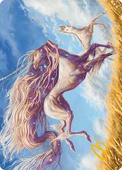 Nyxborn Unicorn Art Card (Gold-Stamped Signature) [Modern Horizons 3 Art Series]-1