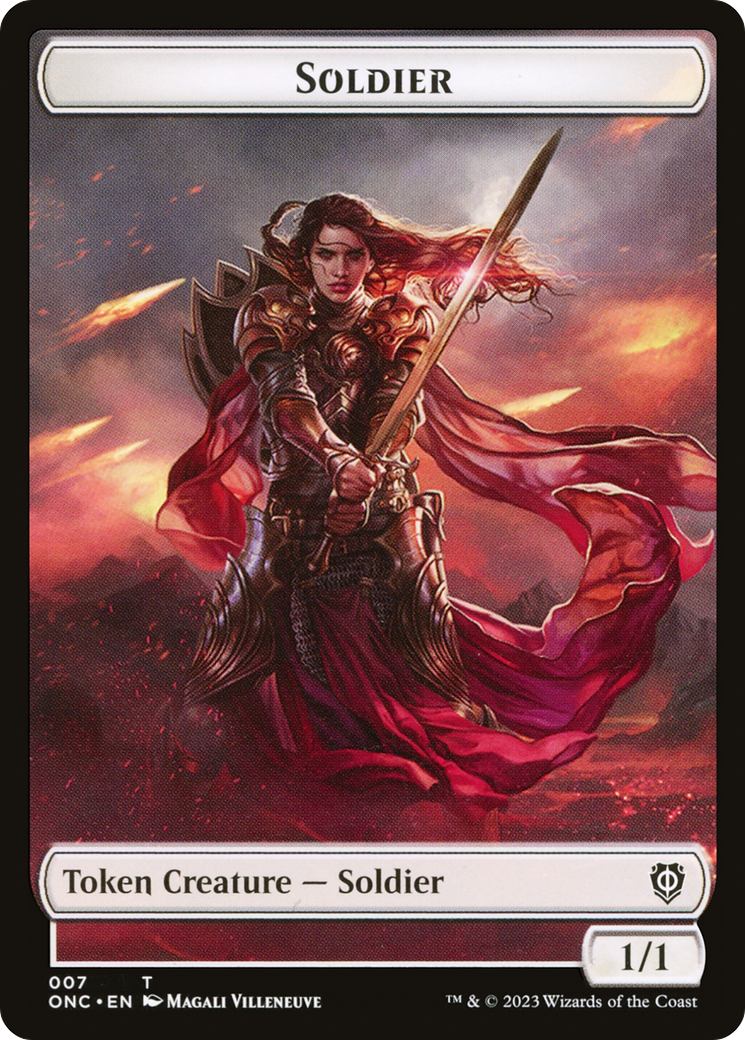 Soldier (TONC-007) - Phyrexia: All Will Be One Commander Tokens-1