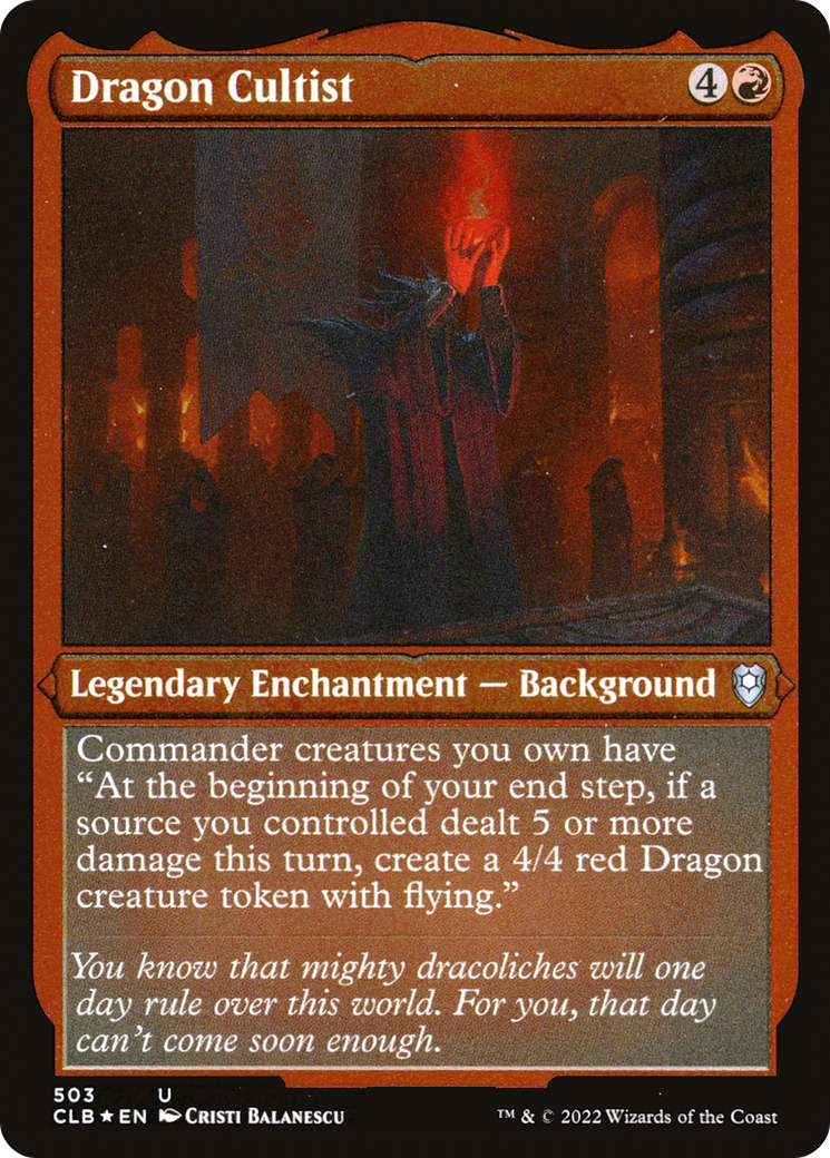 Dragon Cultist (Foil Etched) (CLB-503) - Commander Legends: Battle for Baldur's Gate Foil-1