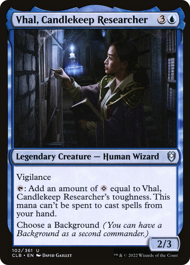 Vhal, Candlekeep Researcher (CLB-102) - Commander Legends: Battle for Baldur's Gate Foil-1