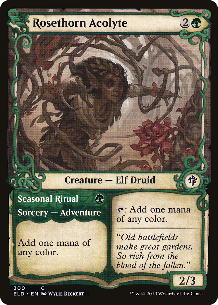 Rosethorn Acolyte // Seasonal Ritual (Showcase) [Throne of Eldraine]-1