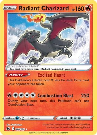 Radiant Charizard (020/159) [Sword & Shield: Crown Zenith]-1