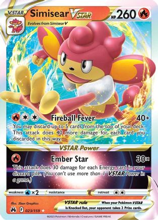 Simisear VSTAR (023/159) [Sword & Shield: Crown Zenith]-1