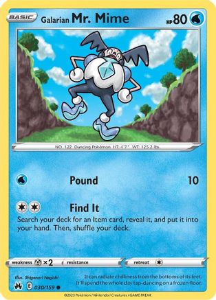 Galarian Mr. Mime (030/159) [Sword & Shield: Crown Zenith]-1