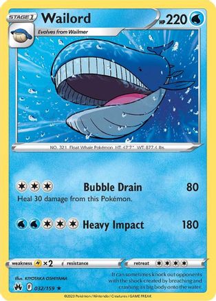 Wailord (032/159) [Sword & Shield: Crown Zenith]-1