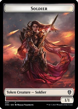 Soldier (007) // Angel Double-Sided Token [Phyrexia: All Will Be One Commander Tokens]-3