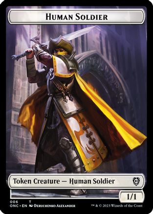 Human Soldier // Elephant Double-Sided Token [Phyrexia: All Will Be One Commander Tokens]-3