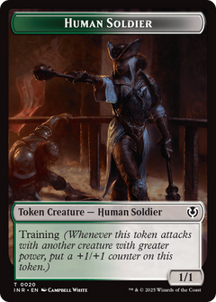 Human Soldier (0020) // Emblem - Tamiyo, Field Researcher Double-Sided Token [Innistrad Remastered Tokens]-1