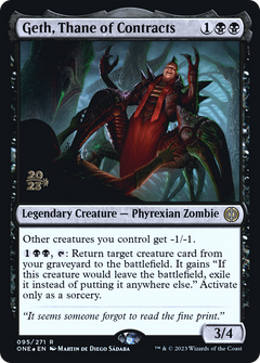 Geth, Thane of Contracts [Phyrexia: All Will Be One Prerelease Promos]-1