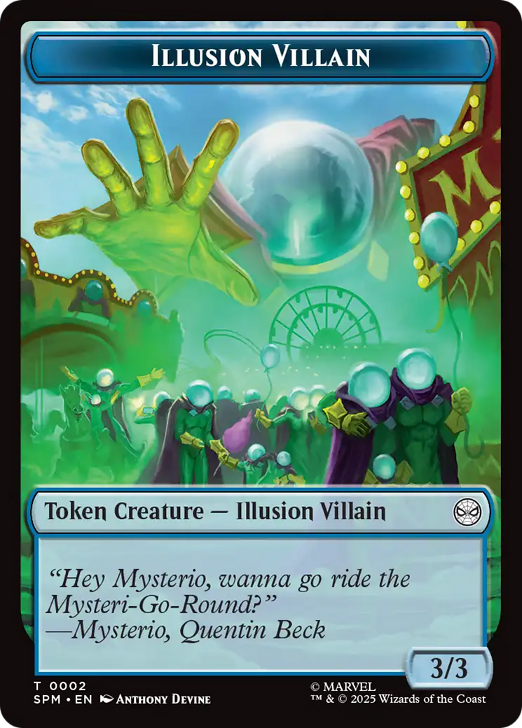 Spider // Illusion Villain Double-Sided Token [Marvel's Spider-Man Tokens]-1