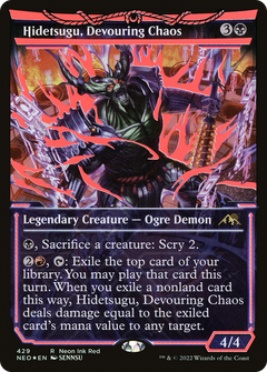 Hidetsugu, Devouring Chaos (Neon Ink Red) [Kamigawa: Neon Dynasty]-1