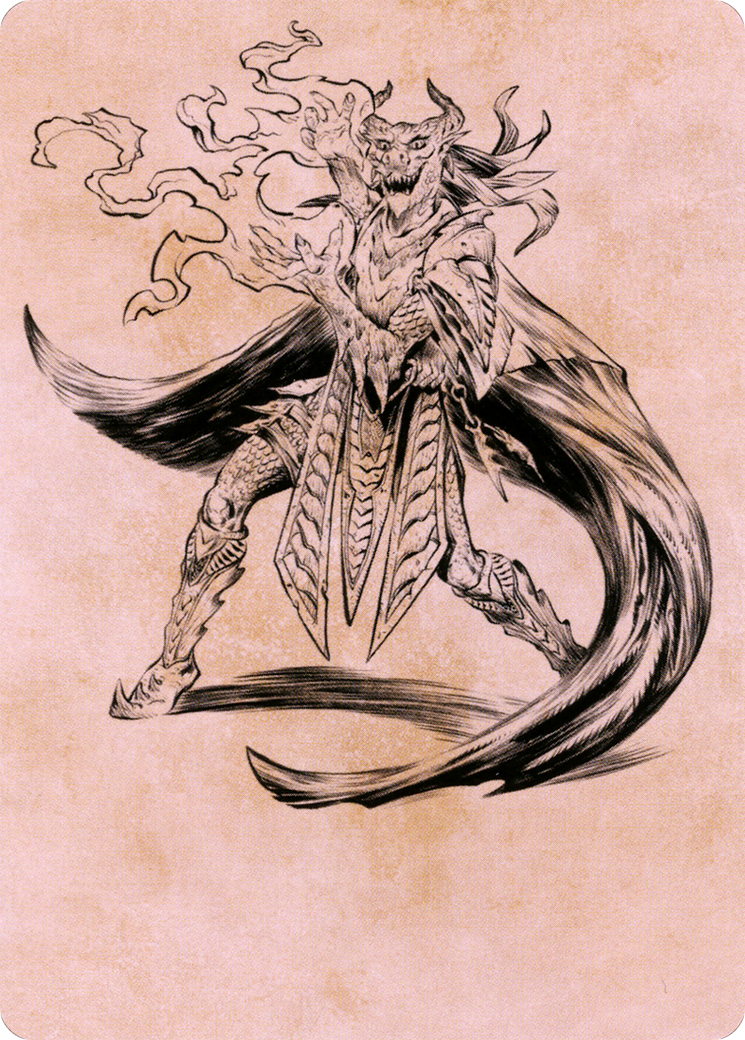 Livaan, Cultist of Tiamat // Livaan, Cultist of Tiamat (ACLB-055) - Battle for Baldur's Gate Art Series (Borderless) Foil-1