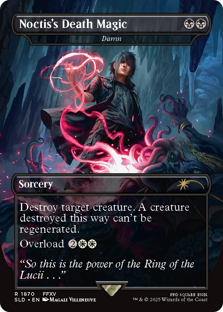 Damn (SLD-1870) - Secret Lair Drop / Noctis's Death Magic (Borderless) Foil-1