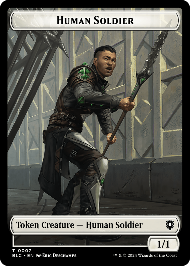 Human Soldier // Wolf (035) Double-Sided Token [Bloomburrow Commander Tokens]-3