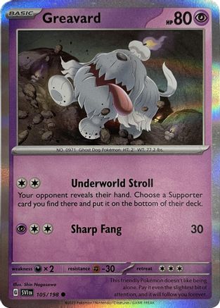 Greavard (105/198) (Mirage Holo) [Scarlet & Violet: Base Set]-1
