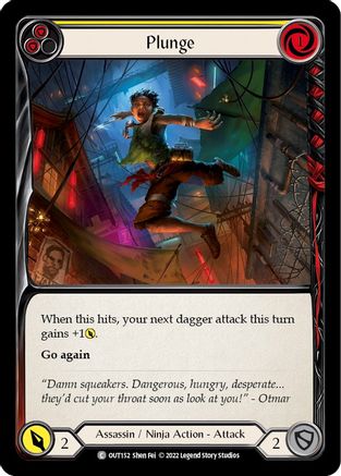 Plunge (Yellow) [OUT152] (Outsiders)  Rainbow Foil