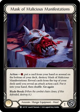 Mask of Malicious Manifestations [OUT157] (Outsiders)  Cold Foil-1