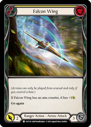 Falcon Wing (Yellow) [OUT116] (Outsiders)  Rainbow Foil-1