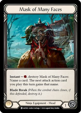 Mask of Many Faces [KAT003] (Outsiders Katsu Blitz Deck)-1