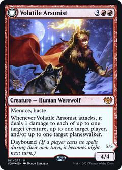 Volatile Arsonist (PRE-181) - Innistrad: Crimson Vow Promos: (Double Faced Transform) Foil-1