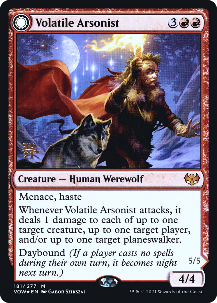 Volatile Arsonist (PRE-181) - Innistrad: Crimson Vow Promos: (Double Faced Transform) Foil-3