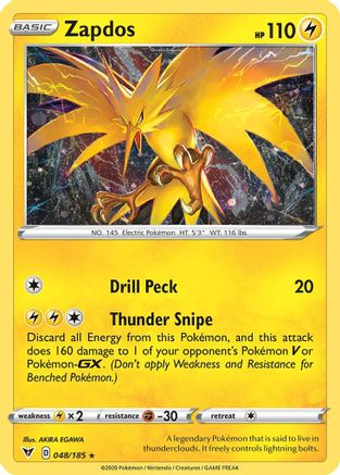 Zapdos (048/185) (Cosmos Holo) [Sword & Shield: Vivid Voltage]-1