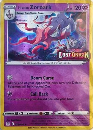 Hisuian Zoroark (076/196) (Lost Origin Stamp) [Sword & Shield: Lost Origin]-1