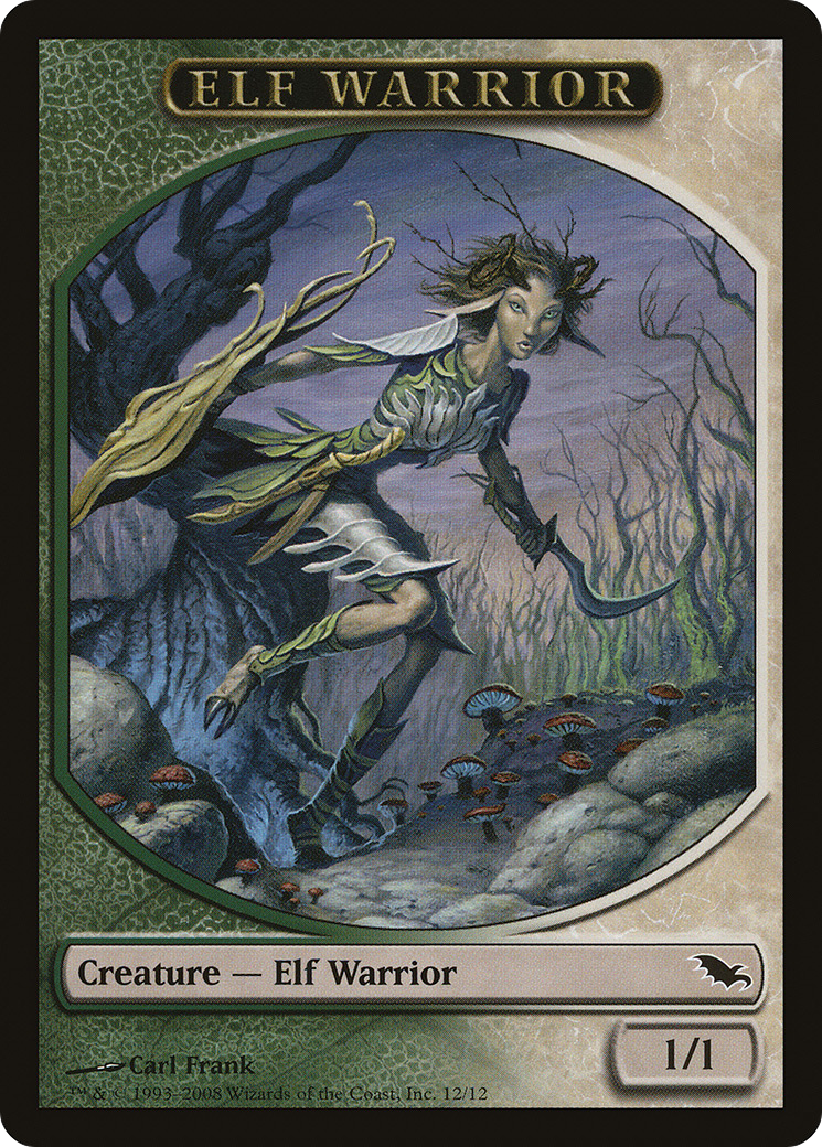 Elf Warrior Token (12/12) [Shadowmoor Tokens]-1