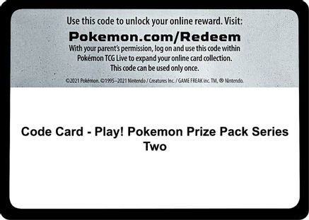 Code Card - Play! Pokemon Prize Pack Series Two  Prize Pack Series Cards - Code Card-1