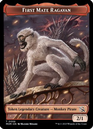 First Mate Ragavan // Spirit (0013) Double-Sided Token (MOM-6 // 13) - March of the Machine Foil-1