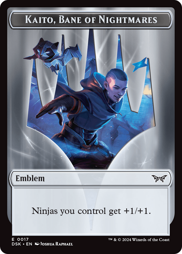 Emblem - Kaito, Bane of Nightmares // Gremlin Double-Sided Token [Duskmourn: House of Horror Tokens]-1