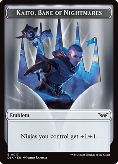 Emblem - Kaito, Bane of Nightmares // Gremlin Double-Sided Token [Duskmourn: House of Horror Tokens]-1