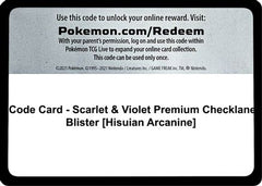 Code Card - Scarlet & Violet Premium Checklane Blister [Hisuian Arcanine]  SV01 Scarlet & Violet Base Set - Code Card-1