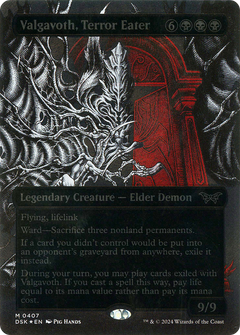 Valgavoth, Terror Eater (Showcase) (Textured Foil) (DSK-407) - Duskmourn: House of Horror: (Showcase) (Borderless) Foil-1