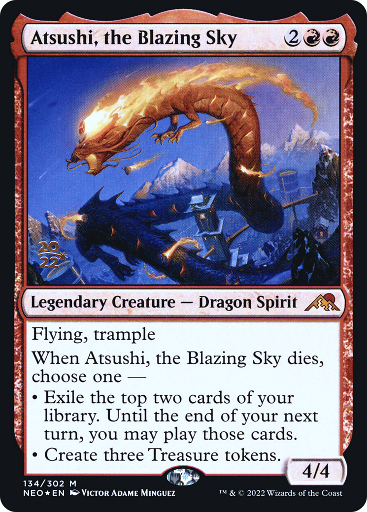 Atsushi, the Blazing Sky [Kamigawa: Neon Dynasty Prerelease Promos]-1