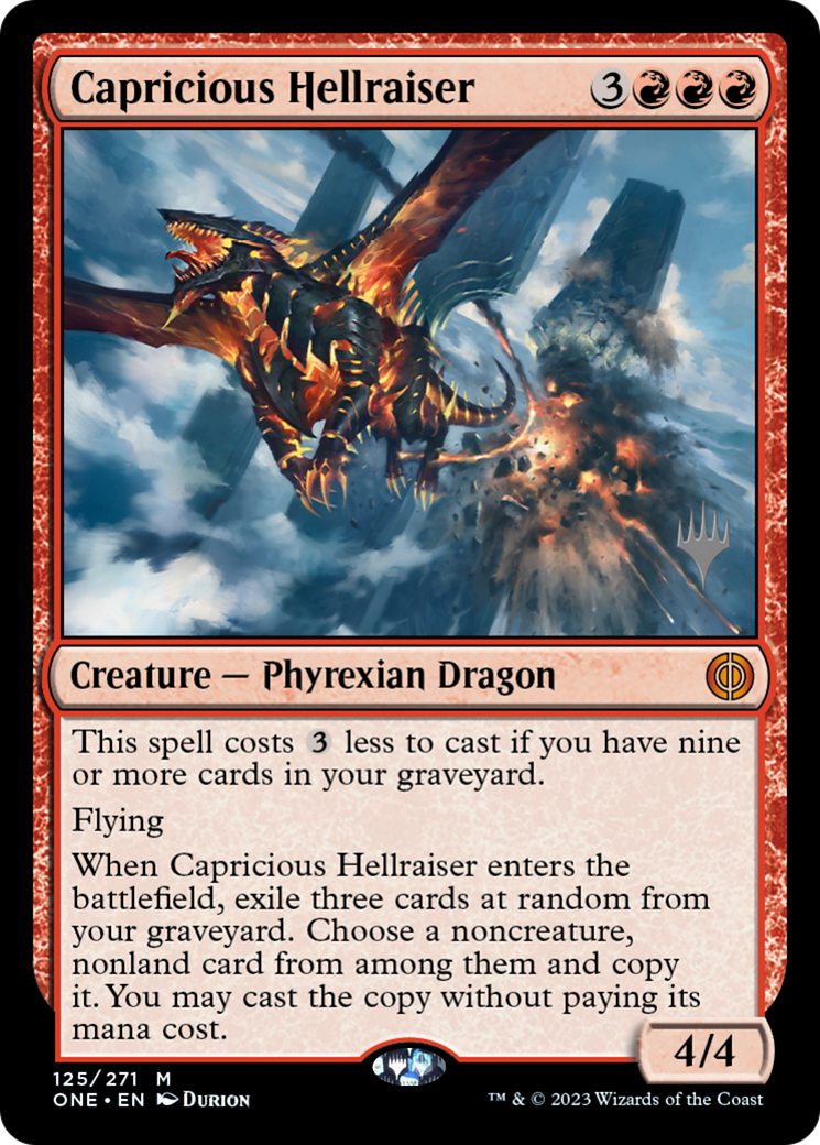 Capricious Hellraiser (Promo Pack) [Phyrexia: All Will Be One Promos]-1