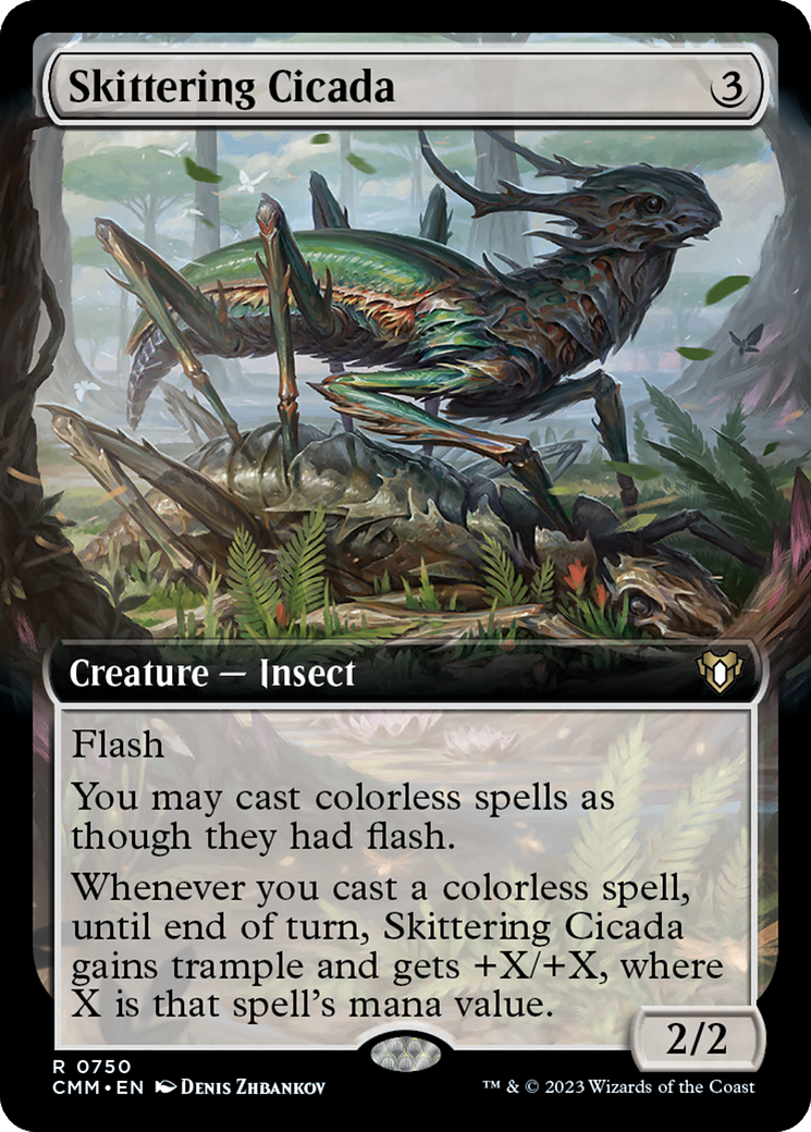 Skittering Cicada (Extended Art) [Commander Masters]-1