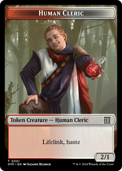 Human Cleric // Plot Double-Sided Token [Outlaws of Thunder Junction: Breaking News Tokens]-1
