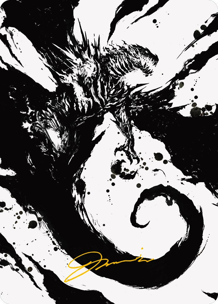 Capricious Hellraiser Art Card (Gold-Stamped Signature) [Phyrexia: All Will Be One Art Series]-1