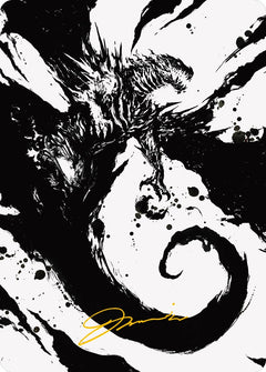 Capricious Hellraiser Art Card (Gold-Stamped Signature) [Phyrexia: All Will Be One Art Series]-1