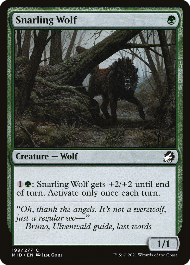 Snarling Wolf [Innistrad: Midnight Hunt]-1