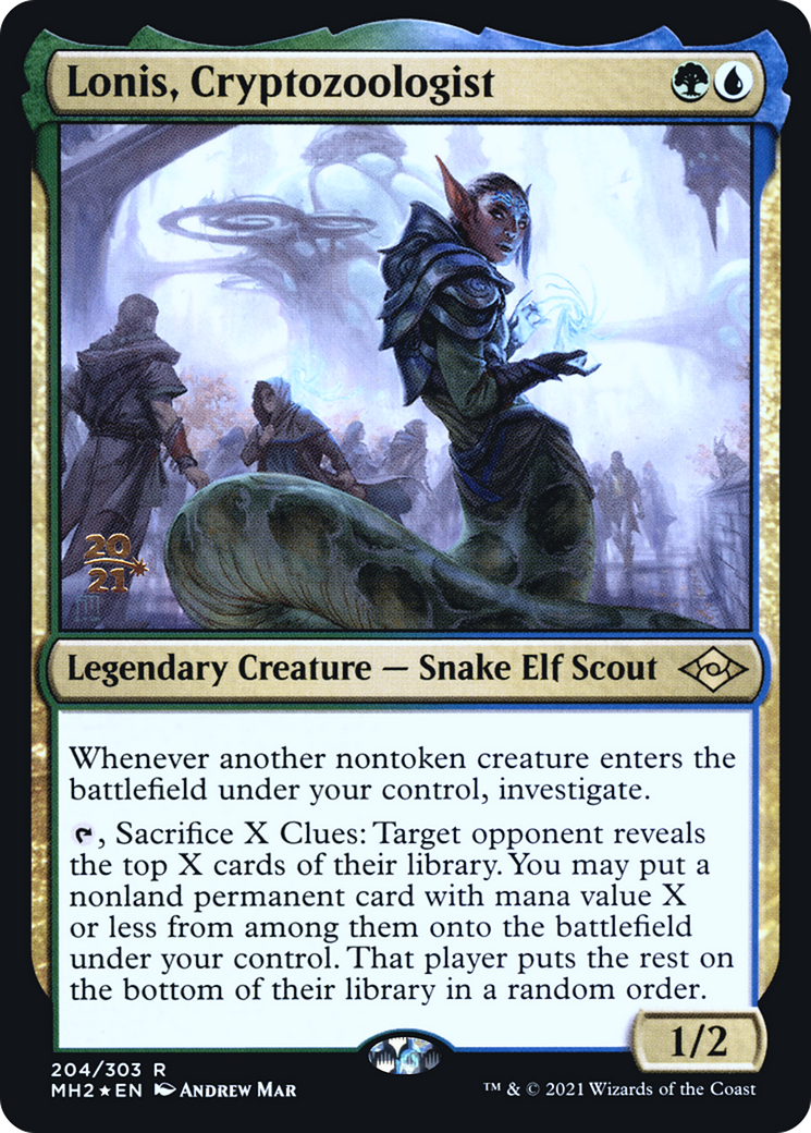 Lonis, Cryptozoologist [Modern Horizons 2 Prerelease Promos]-1