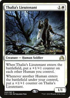 Thalia's Lieutenant [Shadows over Innistrad Prerelease Promos]-1