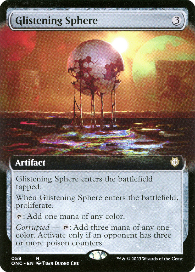 Glistening Sphere (Extended Art) [Phyrexia: All Will Be One Commander]-1