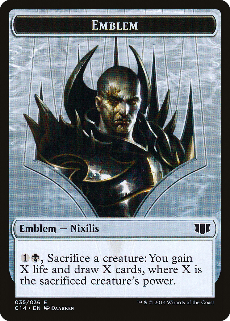 Ob Nixilis of the Black Oath Emblem // Zombie (016/036) Double-Sided Token [Commander 2014 Tokens]-3
