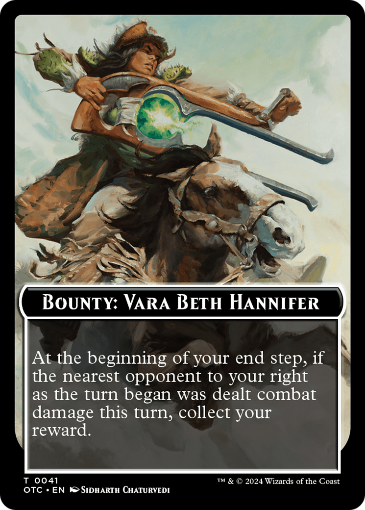 Bounty: Vara Beth Hannifer // Wanted! (TOTC-041) - Outlaws of Thunder Junction Commander Tokens-3