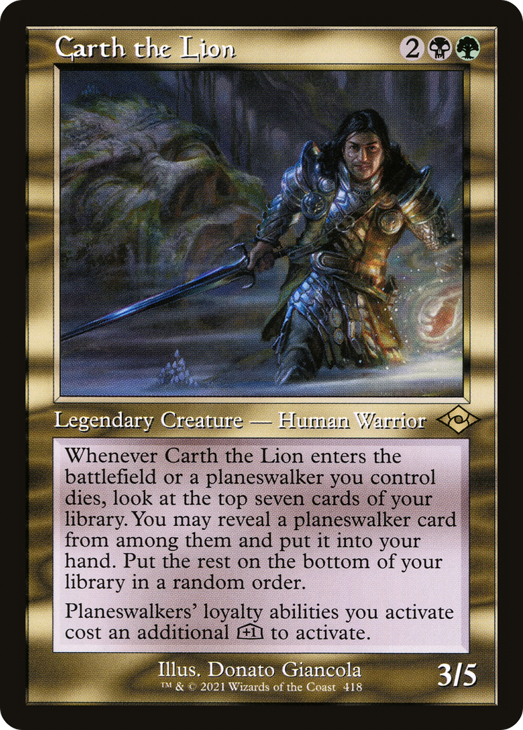 Carth the Lion (Retro Frame) (MH2-418) - Modern Horizons 2 Etched Foil-1